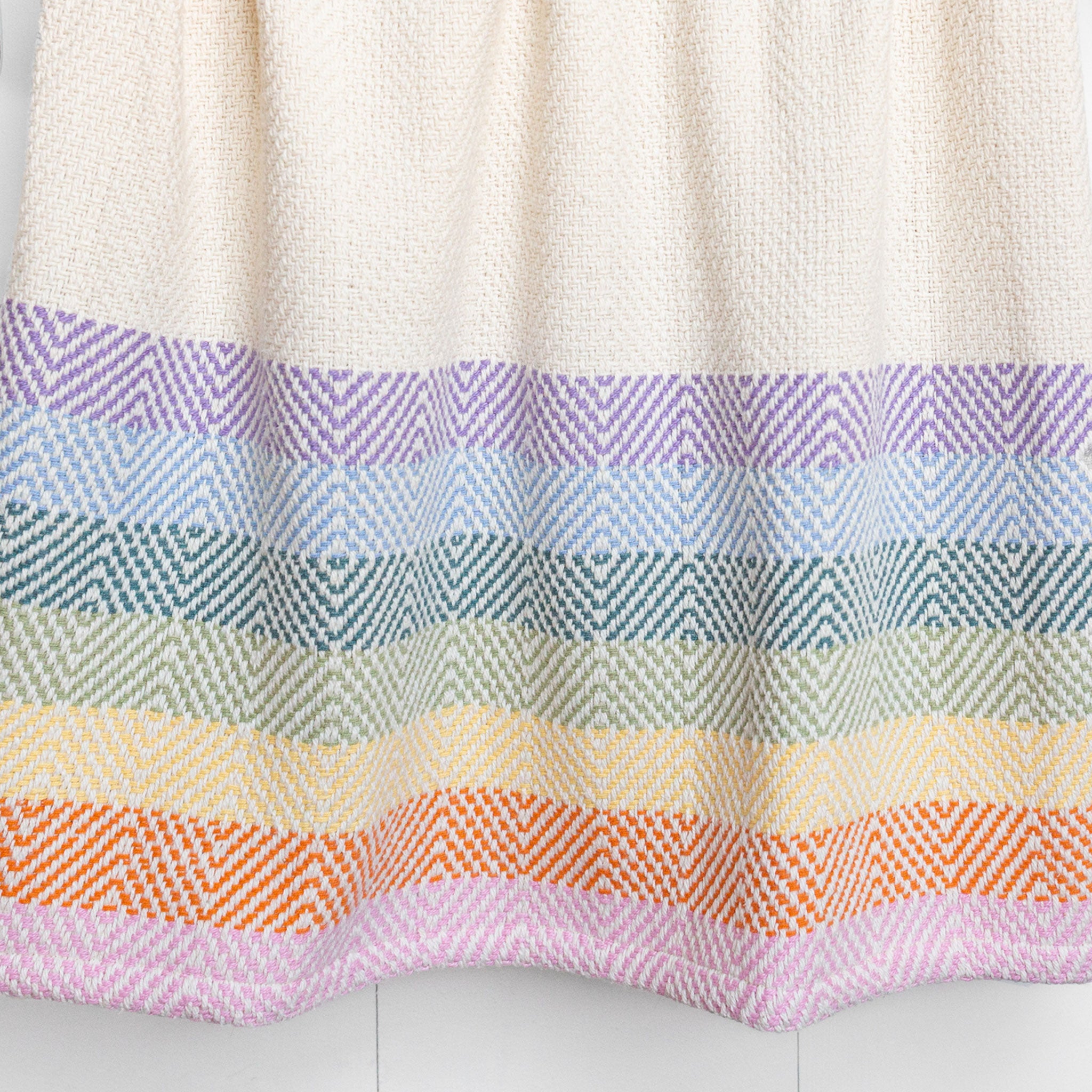 Rainbow Handwoven Cotton Baby Blanket