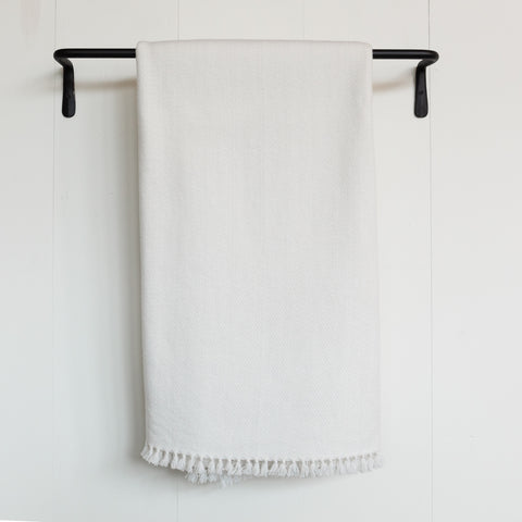 Gray & White Cabana Stripe Handwoven Cotton Throw – Nantucket Looms