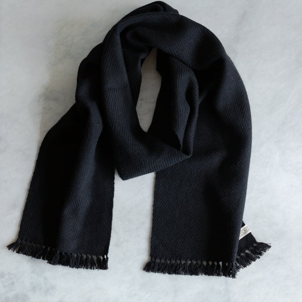 True Black Handwoven Cashmere Scarf – Nantucket Looms