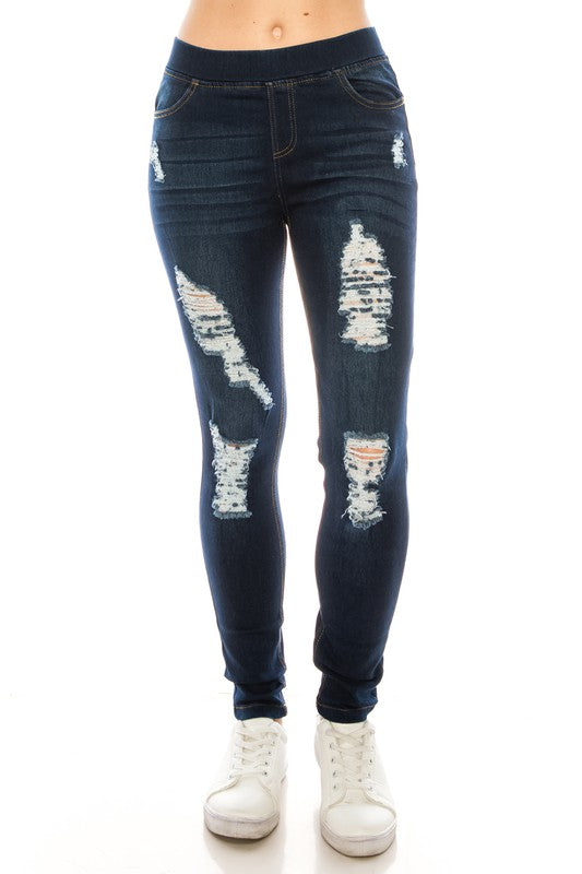 Dark Medium Distressed Denim Jeggings – Tweens To Teens Boutique