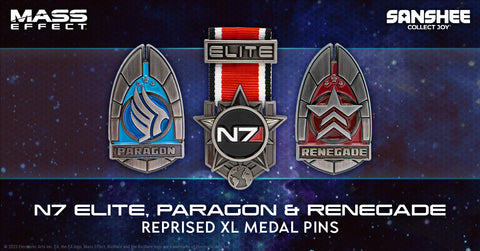 Official Mass Effect N7 Elite Medal, Paragon Medal, & Renegade Medal