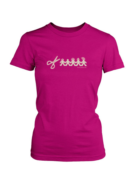 Paper Cut Out - Women's Raspberry T-Shirt - unlearn.