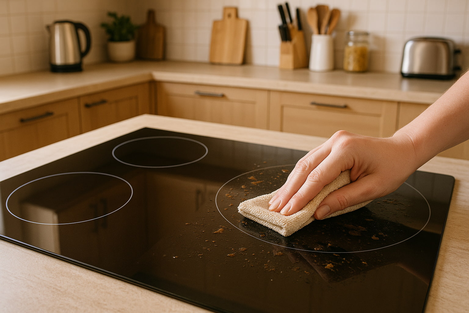 How to clean glass cooktop stove outlines very effectively.