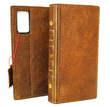 Genuine leather Case for Samsung Galaxy Note 20 5G Bible Design Tanned Book Wallet Cover Cards Wireless Charging Holder Luxury Note 20 Rubber ID