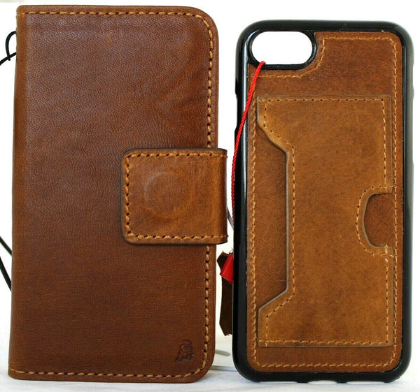 Genuine Full Tanned Leather Case for iPhone 8 Detachable Removable cov ...