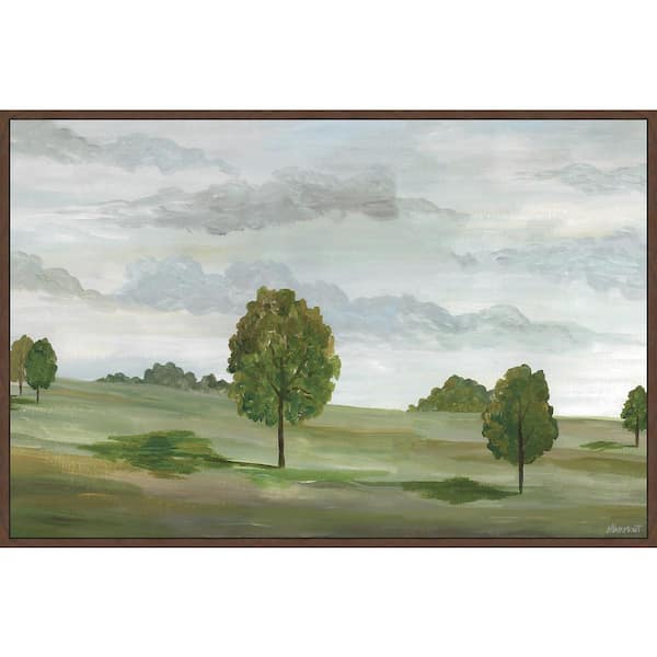 "Meadow and Trees" by Marmont Hill Floater Framed Canvas Nature Art Print 30 in. x 45 in. .