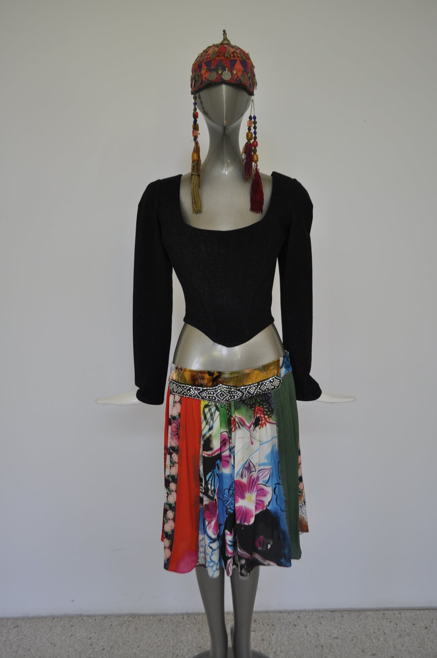 John Galliano sheer leggings with floral print late 90s – Vintage