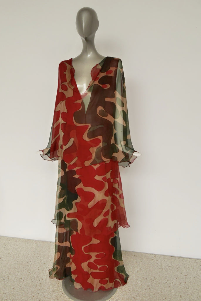 chiffon kaftan maxi dress