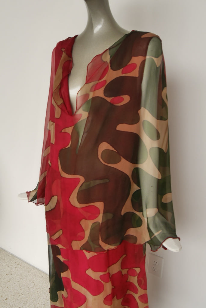 chiffon kaftan maxi dress