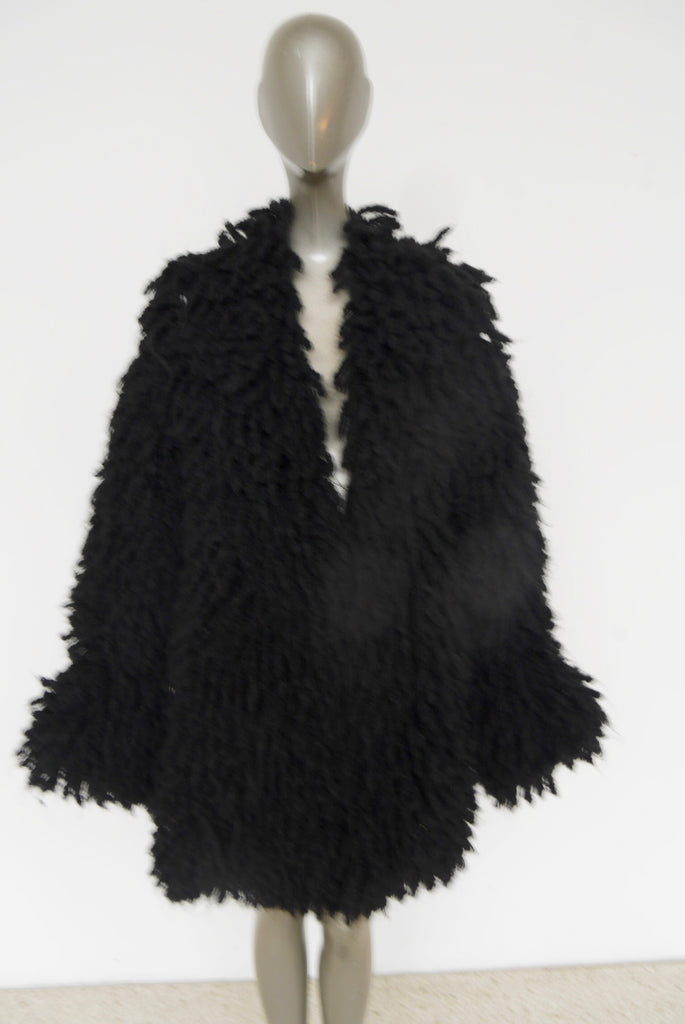 Pierre Balmain avant-garde wool / mohair fringed rag coat – Vintage Le ...