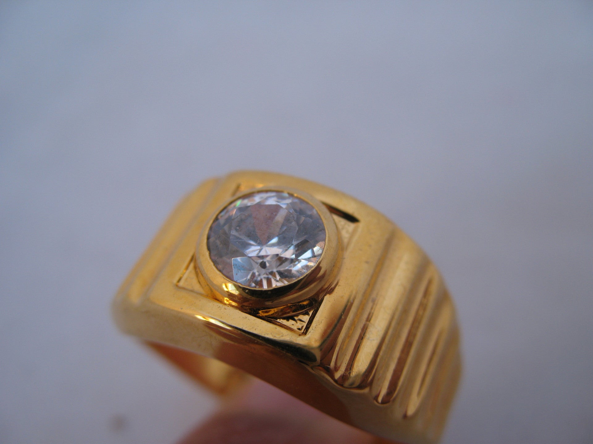18K HGE Gold MENS RINGS Men RING Crystal Glass Stone | TropicalFeel