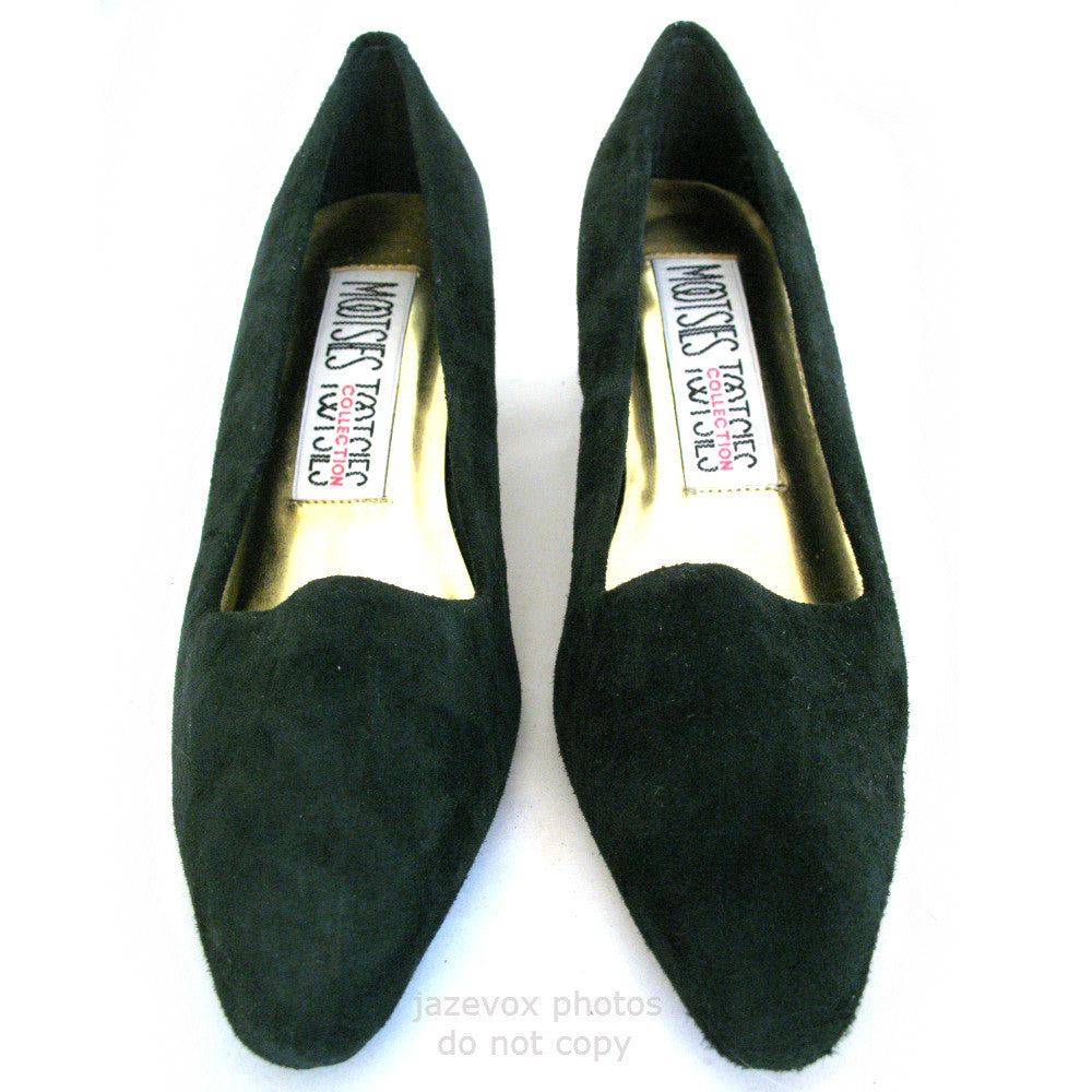 dark green suede shoes