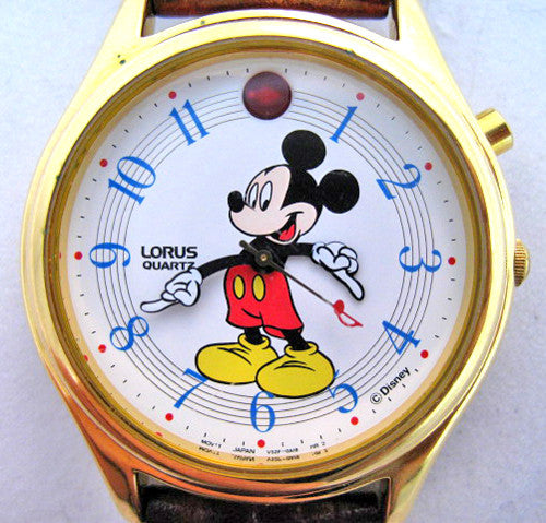 LORUS MICKEY MOUSE GOLD MUSIC MUSICAL Tunes Sound Watch | TropicalFeel