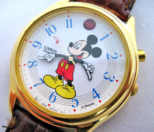 LORUS MICKEY MOUSE GOLD MUSIC MUSICAL Tunes Sound Watch | TropicalFeel