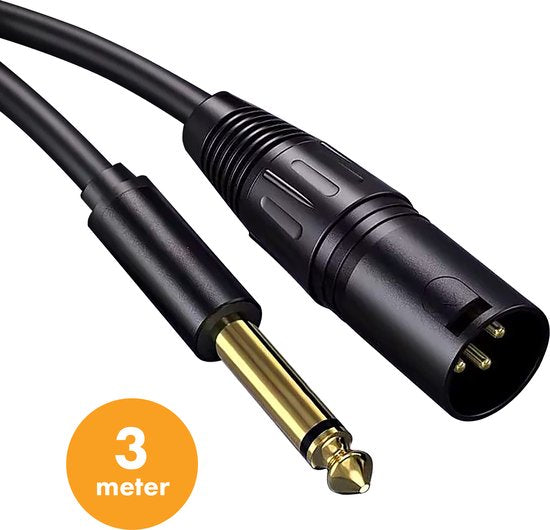 Drivv. Premium XLR Cable - XLR mâle vers jack 6,35 mm mâle - Jack stéréo - 3 mètres
