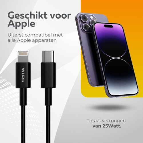 Wurk Câble USB-C vers Lightning - Câble adapté à l'Ipad et à l'Iphone - 1M - Noir - 030bccf7ec88fdfc59fde544f2d1d73b85f6df35_Enriched_product_image_aef1d2b3-67a6-4766-b950-dbff63863a6c