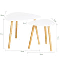 Lot de 2 petites tables avec étagères, table basse, table de salon, petite table, bambou, blanc/naturel - 067e7699-7585-4a2e-a3a7-3f8db242c37b