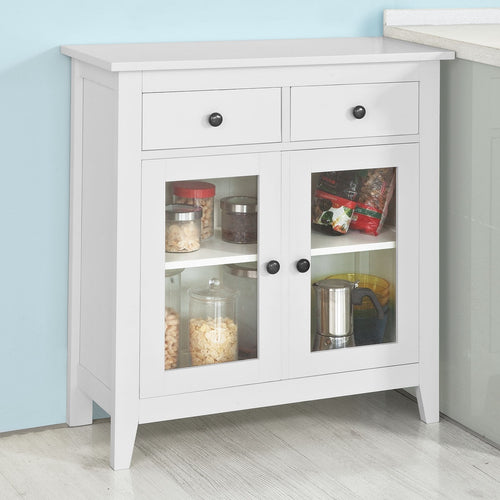 SoBuy Buffet à portes en verre - 2 portes + 2 tiroirs - 80 x 32 x 86 cm - Blanc - 0c318129-7b4b-4c17-bafd-5380ef81f570_3ba301ed-19fe-46dd-8b0b-a4172618ea9b