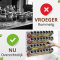 SV Living Porte-épices - Avec 32 pots à épices en verre et accessoires - Organisateur d'épices - Susceptible d'être accroché avec ou sans perçage - 16f010a0dbdce701682cc88efebe50004c460096_Enriched_product_image