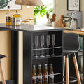 SoBuy - Table de bar avec 3 compartiments - Noir - 106x57x112 cm - 1ee9a1d0-97ae-40df-8d06-1a62609c3067_01200707-72cf-49e7-93cd-6a12d7dcd4d3