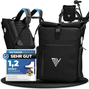 MIVELO Pannier - Sac à dos et sac à bandoulière 3-en-1 - Étanche - 25 litres - Noir - 1fcb82d693779683607f5c5497cb27737c67554b_81JG4LNUoXL._AC_SX679__1