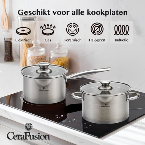 CeraFusion 8-piece stainless steel pan set - Cooking Pans with Glass Lid - Induction Pans - Drain rim, Graduation and Versing Spout - 1fe37708a58c16cd0066bc91854e5f4e5ce16df2_Enriched_product_image_3ceb2b07-ced1-460f-b578-27b611c002cd