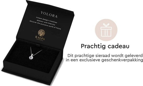 collier avec pendentif - Yolora - Plaqué or blanc 18K - Boîte cadeau - 23e1b51a-3ecc-4ae9-926b-0a68434a3bc3