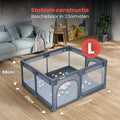 Teddle Ground Box - Inclut un tapis de jeu double face - Baby Playbox avec 50x Playballs - Parc pour enfants - 120x120cm - Gris - 2f89f21d7f9ae1c42232fddfed6998cd6919b9bc_Enriched_product_image