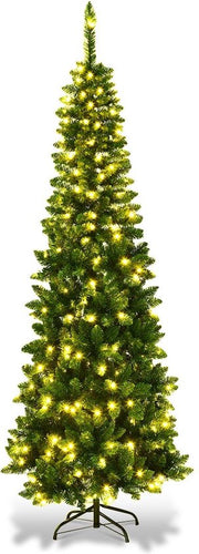 Sapin de Noël Coast en forme de crayon avec lumières LED blanc chaud et base en métal & - 200cm - 3532f47ce7166f7db9f902d9432c6fae6fdcbf47_Enriched_product_image_412c4f29-9546-4102-a104-44ed12ca1b56