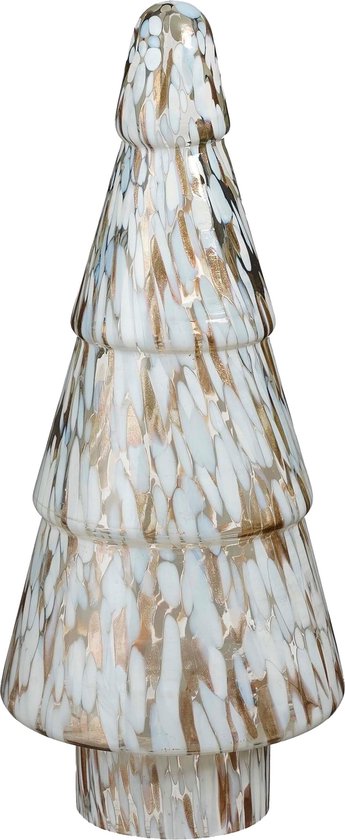 Maison des Saisons Décoration de Noël Arbre - H42 x Ø16 cm - Verre - Blanc