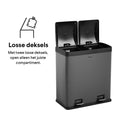 Homra NEVIQ Poubelle à tri sélectif AVEC 2 compartiments - Capacité 2 x 30 L - Poubelle à pédale duo - Gris - 3bf51a870cb2b62de0ad0dac59021cd3ee3b0e42_Enriched_product_image_7b40fe64-fe9b-464a-a642-b3de222d8380