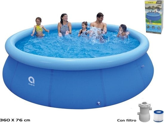 Piscine gonflable - Avenli - Piscine autoportante - Piscine ronde - 360 cm avec pompe de filtration - Bleu - 3c03bc44-c932-443f-8c13-d9080d390e03_e44e4655-9edd-4c71-a5ba-9481a5f507d7