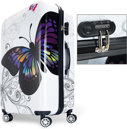 Monzana Hardcase Suitcase Butterfly XL - Polycarbonate 89L 75x49x29cm - 414b92e047ab1eb7b98acb6d4328543f1552ab35_Enriched_product_image