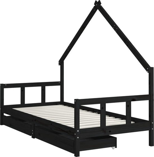 vidaXL - Cadre de lit enfant - avec - tiroirs - 90x200 - cm - solide - pin - noir - 4653519a40eeca5c5fa5de540ede86e03d28e9ed_Enriched_product_image_b11b78c9-3562-4153-a284-2b05872e4cd3