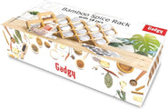 Gadgy Porte-épices avec 18 pots à épices en verre avec couvercle saupoudré - avec étiquettes et marqueur - Bambou - Bois - 43 x 18cm - 47316195-3ad3-48db-a22b-35a9b28a6a23