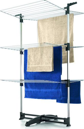 Tomado - Tour de séchage Ciclone - 40 mètres de longueur de séchage - Gris argenté - Pliable - Avec crochets pour cintres - Aluminium et métal - Garantie 5 ans - 49b1907331e17969b22eb0d91df48a3f95051a3d_Enriched_product_image_9ff78113-f60c-4ebb-b4f5-3c1ac073f7c4
