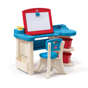 Step2 The Studio Desk for children with stool - Bureau en plastique pour enfants / table de bricolage avec rangement et planche à dessin - 4b7cc57bc4932b82757b7108e95fed07274826f4_1794d_1