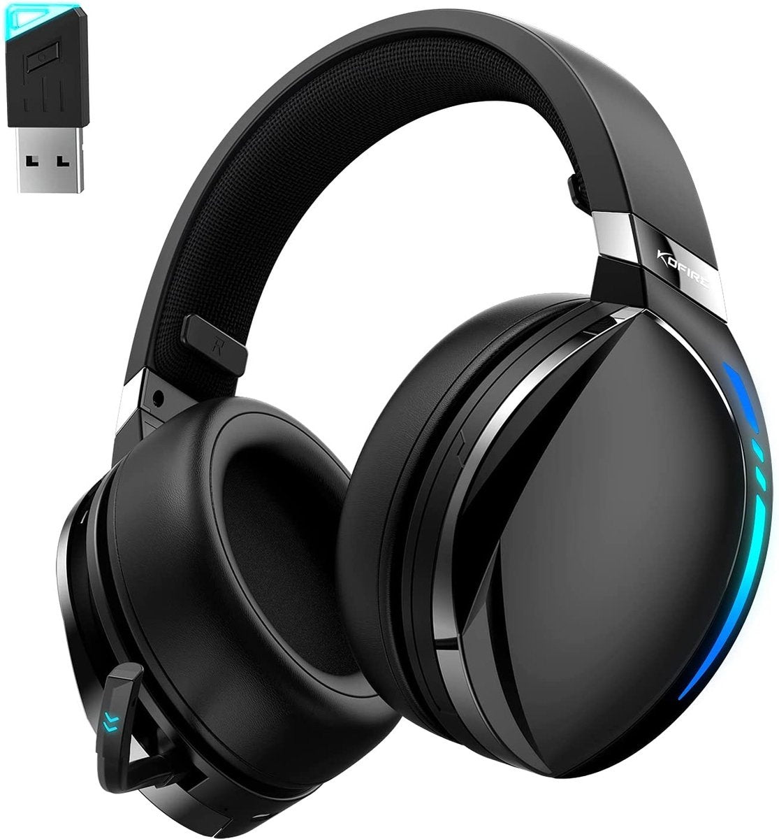 Kofire UG-06 Casque de jeu sans fil 2,4GHz - Casque Bluetooth - Microphone caché - Convient pour PS4/PS5, Nintendo Switch - Noir - 4e01fb39-5eca-4dfc-8fcb-11fb19a65787_a5baea5f-131c-4b4a-a687-063ada7f554a