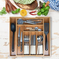 KitchenBrothers Range-couverts - Tiroir à couverts réglable - 30 à 44.5cm - Bois de bambou - 54f6db16-46c8-4a22-8150-d1d71acab2c4