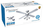 Ventilateur de plafond avec éclairage - Bestron - 3 vitesses et très grande portée de Ø102cm, incl. fonction été/hiver, 3 x GU10 LED, 50Watt, DLHB42S, couleur : argent/bleu - 572ba211375026b124bed55eb8e935a83d19f462_Enriched_product_image_1621b7ce-705c-4efb-955f-5b46ecb898ad