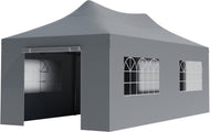 Tente de réception - LifeGoods - Étanche - Sac de transport à roulettes - 3x6 m - Gris foncé - 5736813e-5127-48f8-a1c5-0c810b4cbd0e