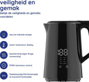 Bouilloire intelligente Safecourt Kitchen - Fonction maintien au chaud - 5 niveaux de température - 1,7 L - Noir - 57bc9cd471d5963accfd488d3746089b06536957_Enriched_product_image