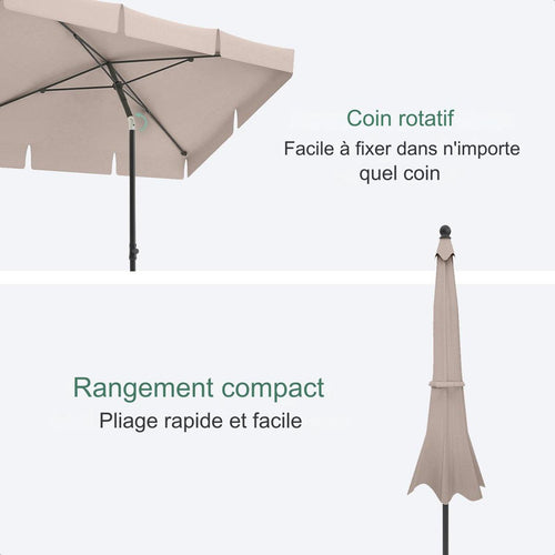 Parasol - LifeGoods - Jardin & Balcon - 200 x 125 cm - Inclinable à 30° - Imperméable - Avec Housse - Taupe - 5bf13c2d76dd3959f9a366b901052f95c2b29c1f_7ee9becb_dac7_4c1e_9304_853d7a413edd__1