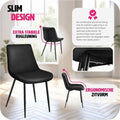tectake® chaises de salle à manger set of 2, chaises rembourrées en velours avec dossier, chaise de salon ergonomique avec assise rembourrée en velours, chaise de cuisine confortable, pieds en métal noir - noir - 6cc4feac-4a69-404e-87e6-2acaeab9b017