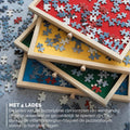 BREND BR-2224 Plateau de puzzle réglable avec 4 tiroirs pour 1500 pièces - Plateau de puzzle avec couvercle transparent - Table de puzzle avec feutre et système de rangement - 6f3fb9c80fd81a968eb4498144f73f4815581b58_Enriched_product_image