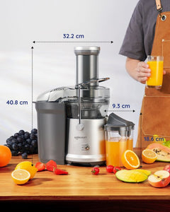 Centrifugeuse - Safecourt Kitchen - Extracteur de jus - Fruits & Légumes - Large Ouverture - 3 Vitesses - 1200 W - 766def34b48acc773819e861b062cc56b057cb75_Enriched_product_image