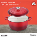 Cocotte - Castex - Casserole en fonte - Compatible toutes sources de chaleur - 6.4L - Rouge - 76bcdfb6d5be9d967f9c15b2dd1e89c20ba75dfc_5_645595ac-84ac-435e-b11d-305c2faddc9b