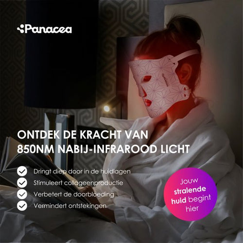 Masque facial à LED - Soins de la peau - Thérapie par la lumière rouge - Acné - Collagène - 520 ampoules LED - Technologie Quattro Chip - 84961508601fff6520df4f3408de486b1f8d1531_Enriched_product_image