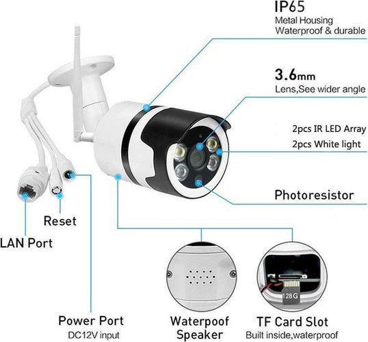 Caméra de sécurité - Denver - FULL HD avec (Tuya) App - Caméra Wifi extérieure 2MP avec LEDs infrarouges - Détection de mouvement - IOC232 - 8c2a4e60-eaef-4659-9088-656ce2af98a0