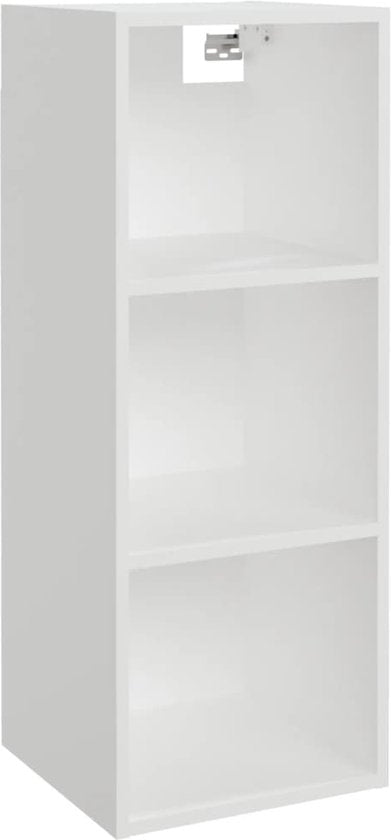 Armoire murale - vidaXL - 34,5x32,5x90 - cm - bois travaillé - brillant - blanc
